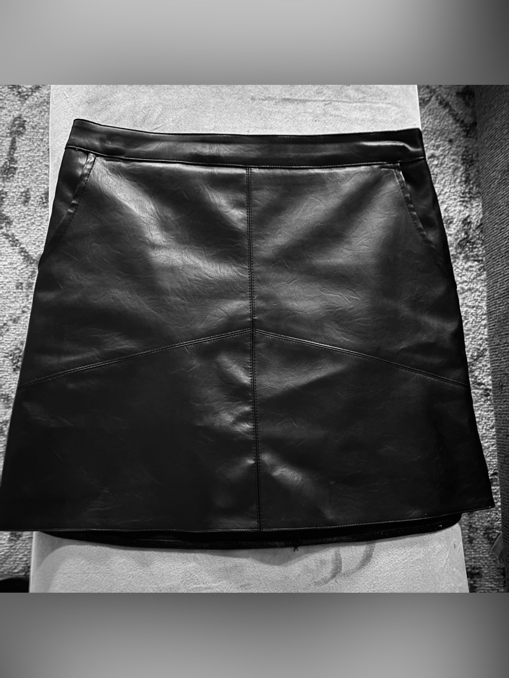 Altar'd State Black Faux Leather Mini Skirt